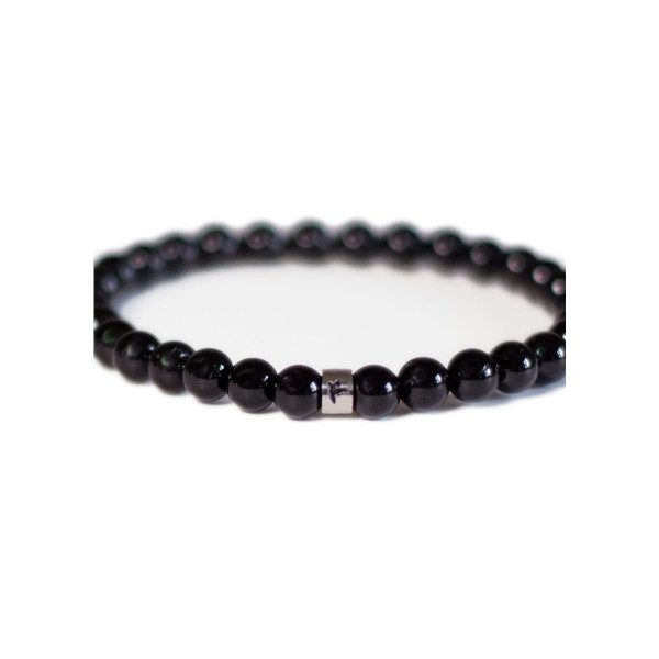 Bracelet Tourmaline Noire Perles rondes 6 mm