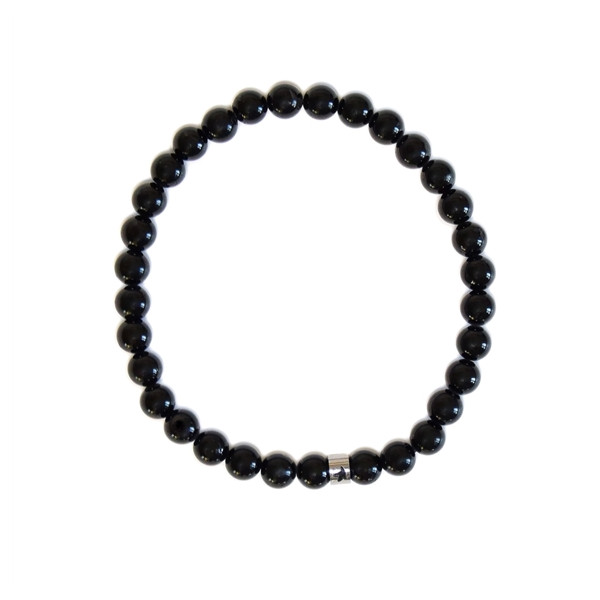 Bracelet Tourmaline Noire Perles rondes 6 mm