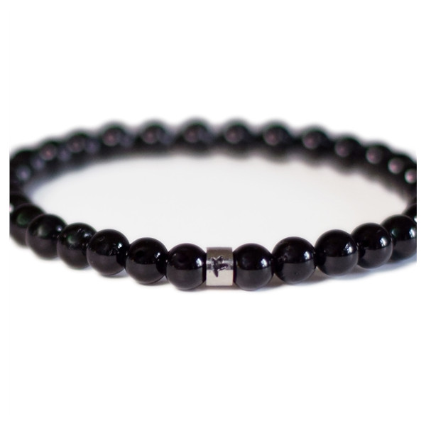 Bracelet Tourmaline Noire Perles rondes 6 mm