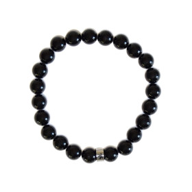 Bracelet Tourmaline Noire Perles rondes 8 mm