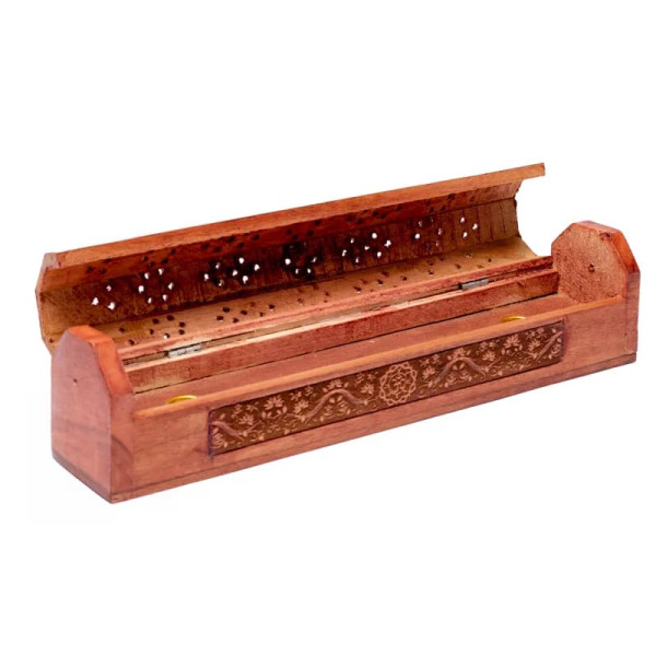 Emballé par 2, BrÃ»le bÃ¢tons d'encens avec réceptacle Om -- 31x5.5x6 cm