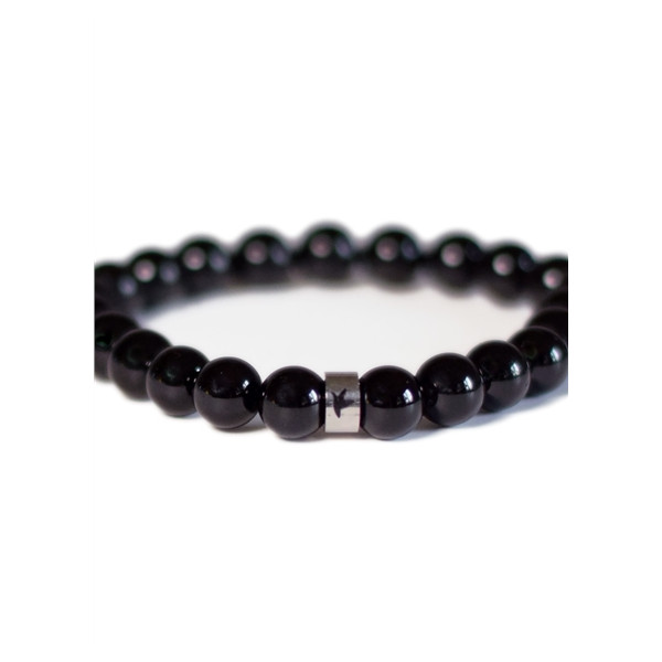 Bracelet Tourmaline Noire Perles rondes 8 mm