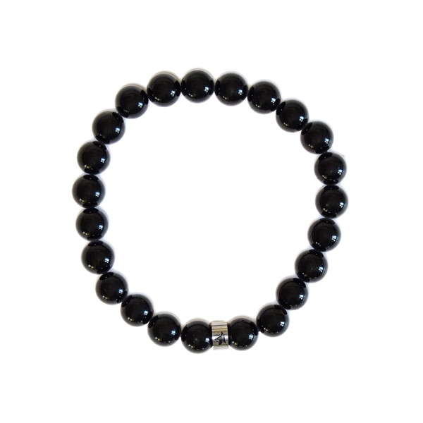 Bracelet Tourmaline Noire Perles rondes 8 mm