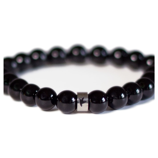 Bracelet Tourmaline Noire Perles rondes 8 mm