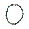 Bracelet Agate Mousse Perles rondes 4 mm