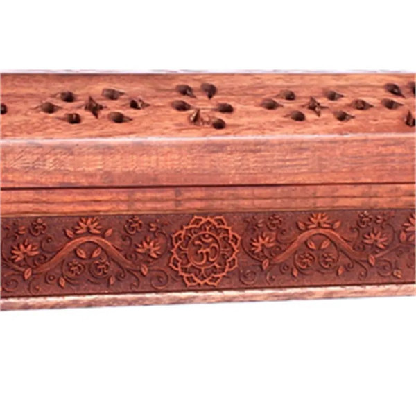 Emballé par 2, BrÃ»le bÃ¢tons d'encens avec réceptacle Om -- 31x5.5x6 cm