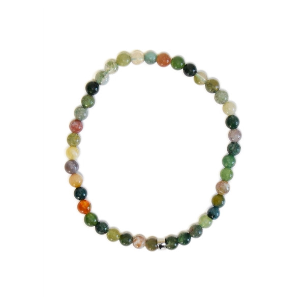 Bracelet Agate Multicolore Perles rondes 4 mm