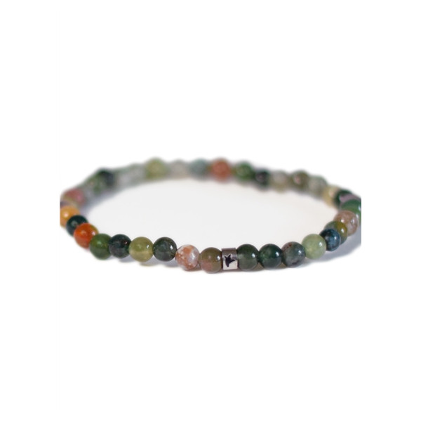 Bracelet Agate Multicolore Perles rondes 4 mm