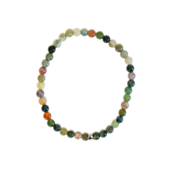 Bracelet Agate Multicolore Perles rondes 4 mm