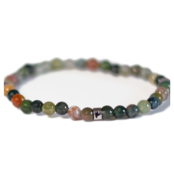 Bracelet Agate Multicolore Perles rondes 4 mm