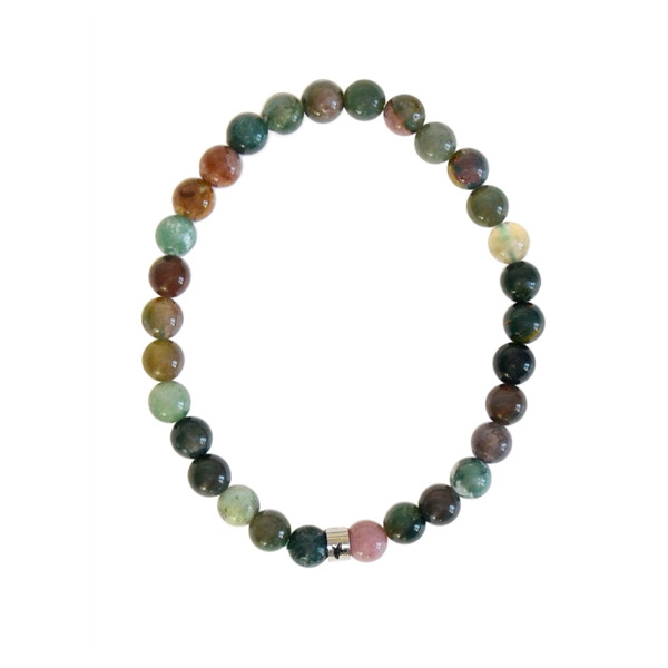 Bracelet Agate Multicolore Perles rondes 6 mm