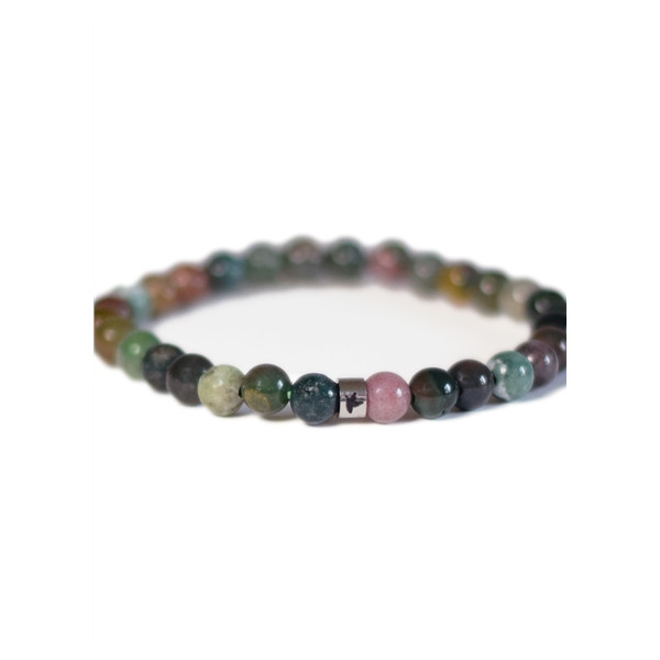 Bracelet Agate Multicolore Perles rondes 6 mm