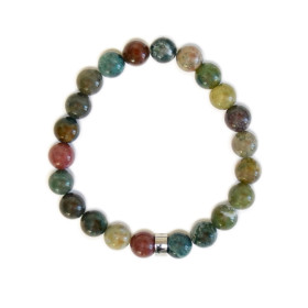 Bracelet Agate Multicolore Perles rondes 8 mm