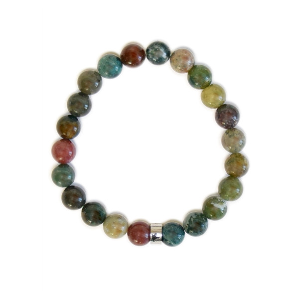 Bracelet Agate Multicolore Perles rondes 8 mm