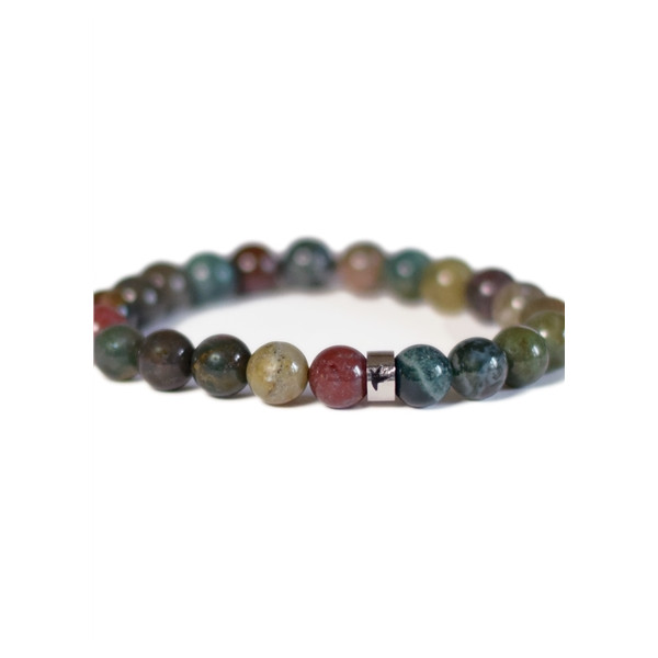 Bracelet Agate Multicolore Perles rondes 8 mm