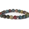 Bracelet Agate Multicolore Perles rondes 8 mm