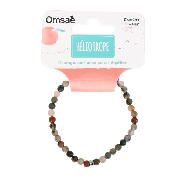 Bracelet Héliotrope Perles rondes 4 mm