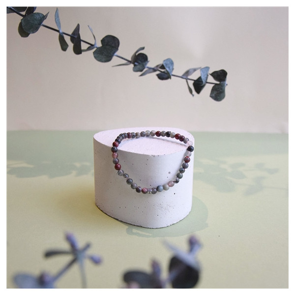 Bracelet Héliotrope Perles rondes 4 mm