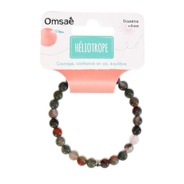 Bracelet Héliotrope Perles rondes 6 mm