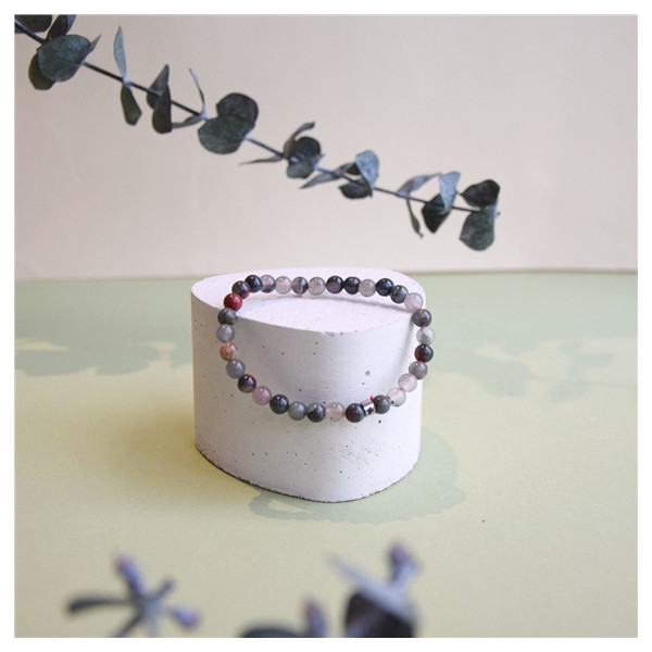 Bracelet Héliotrope Perles rondes 6 mm