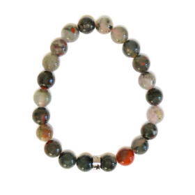 Bracelet Héliotrope Perles rondes 8 mm