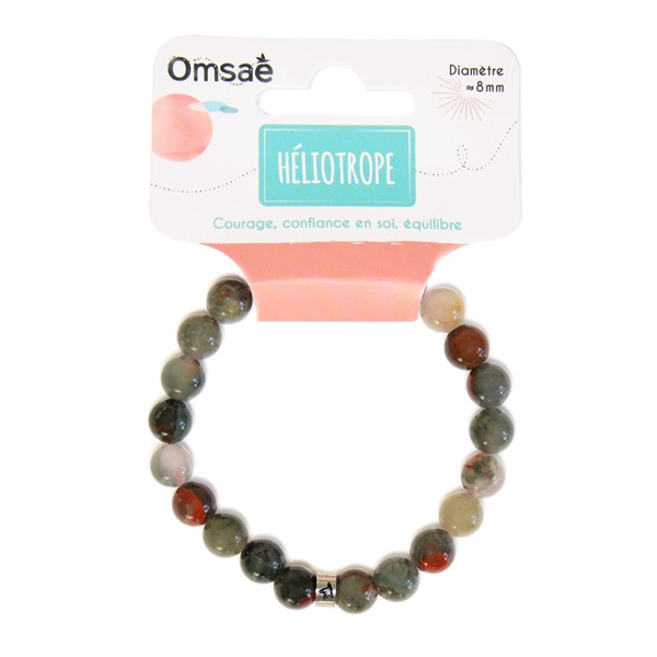 Bracelet Héliotrope Perles rondes 8 mm