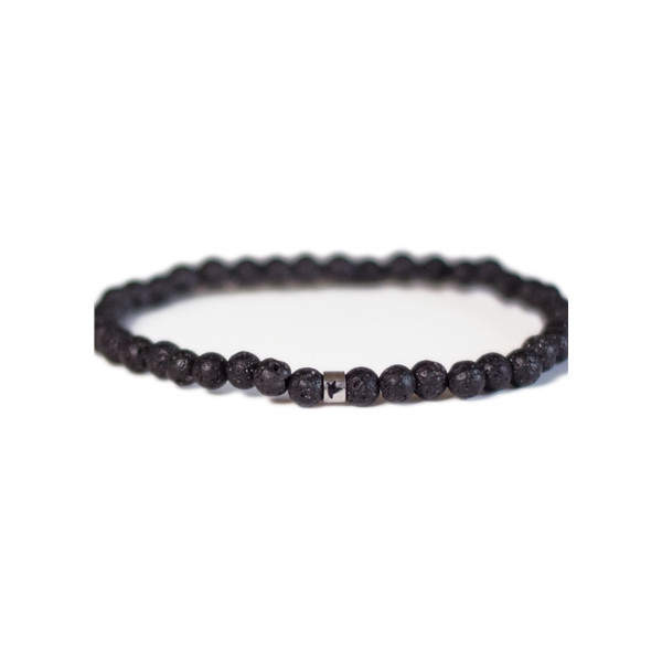 Bracelet Pierre de lave Perles rondes 4 mm