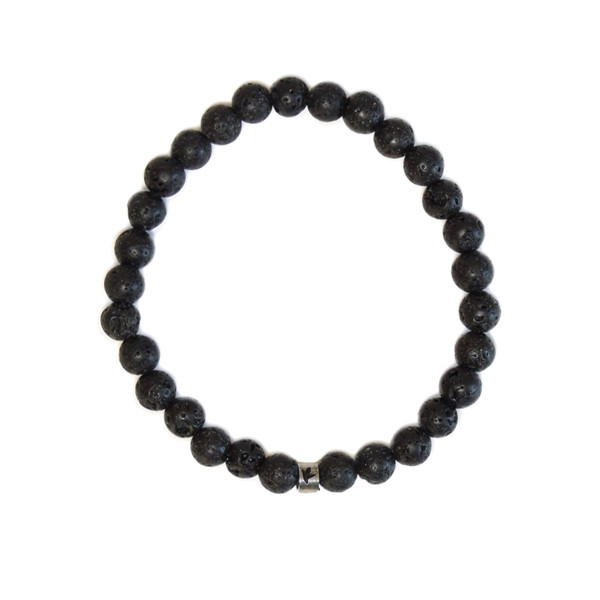 Bracelet Pierre de lave Perles rondes 6 mm