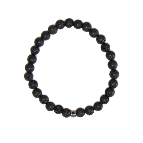 Bracelet Pierre de lave Perles rondes 6 mm