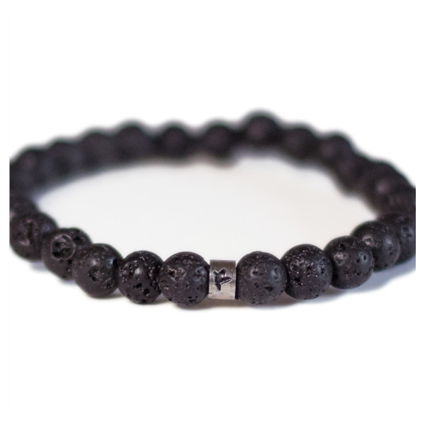 Bracelet Pierre de lave Perles rondes 6 mm