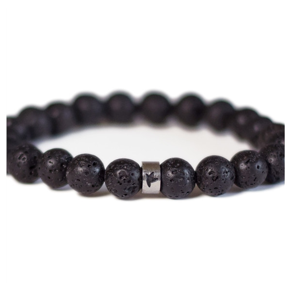 Bracelet Pierre de lave Perles rondes 8 mm