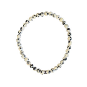 Bracelet Jaspe Dalmatien Perles rondes 4 mm