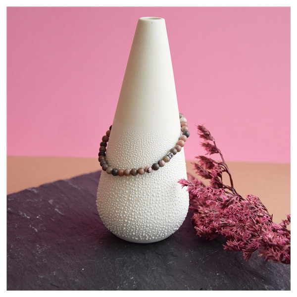 Bracelet Rhodonite Perles rondes 4 mm