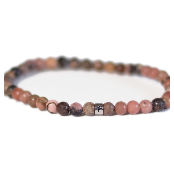 Bracelet Rhodonite Perles rondes 4 mm