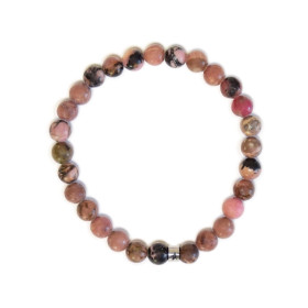Bracelet Rhodonite Perles rondes 6 mm