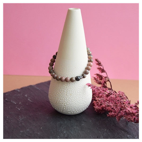 Bracelet Rhodonite Perles rondes 6 mm