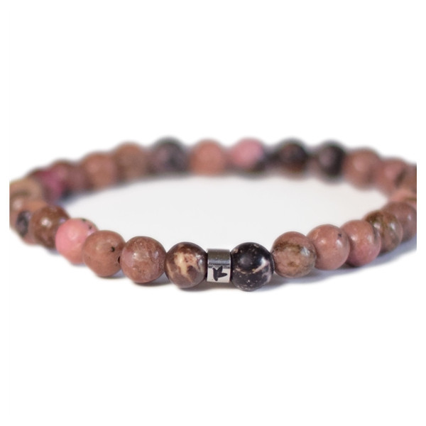 Bracelet Rhodonite Perles rondes 6 mm