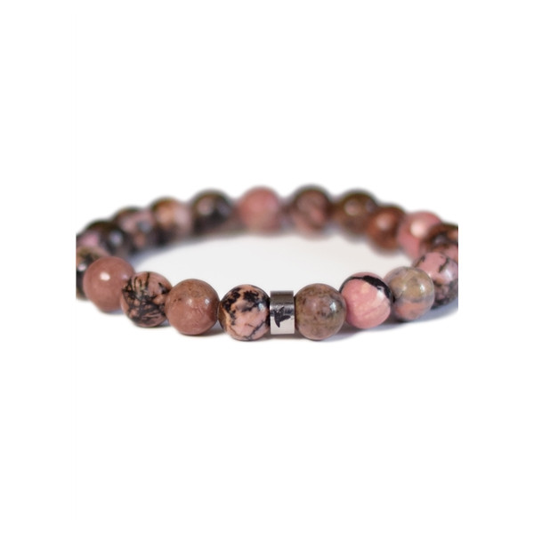 Bracelet Rhodonite Perles rondes 8 mm