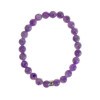 Bracelet Améthyste Perles rondes 8 mm Poignet large