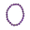 Bracelet Améthyste Perles rondes 8 mm Poignet large
