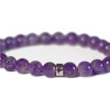 Bracelet Améthyste Perles rondes 8 mm Poignet large