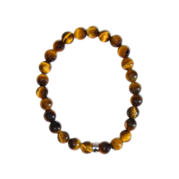 Bracelet Oeil de tigre Perles rondes 8 mm Poignet large