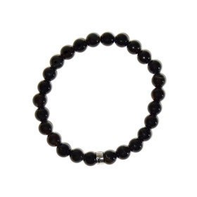 Bracelet Onyx Perles rondes 8 mm Poignet large
