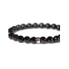 Bracelet Onyx Perles rondes 8 mm Poignet large