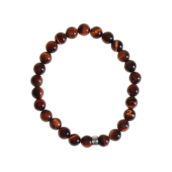 Bracelet il de taureau Perles rondes 8 mm Poignet large