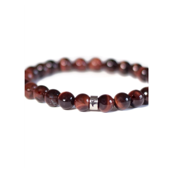 Bracelet il de taureau Perles rondes 8 mm Poignet large