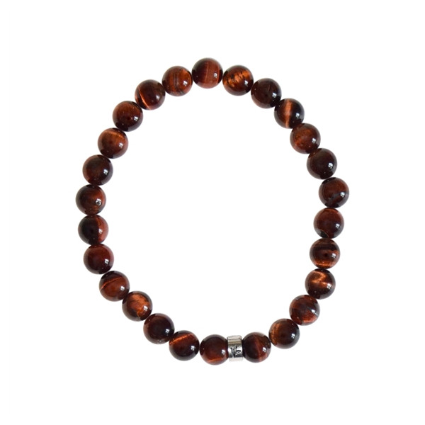 Bracelet il de taureau Perles rondes 8 mm Poignet large