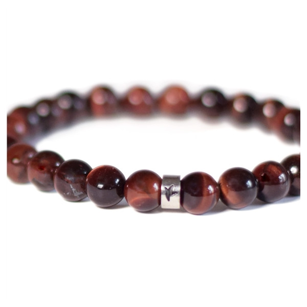 Bracelet il de taureau Perles rondes 8 mm Poignet large