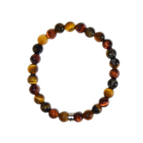 Bracelet il de Taureau, faucon, tigre Perles rondes 8 mm Poignet large