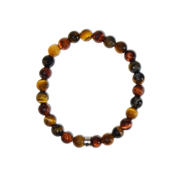 Bracelet il de Taureau, faucon, tigre Perles rondes 8 mm Poignet large